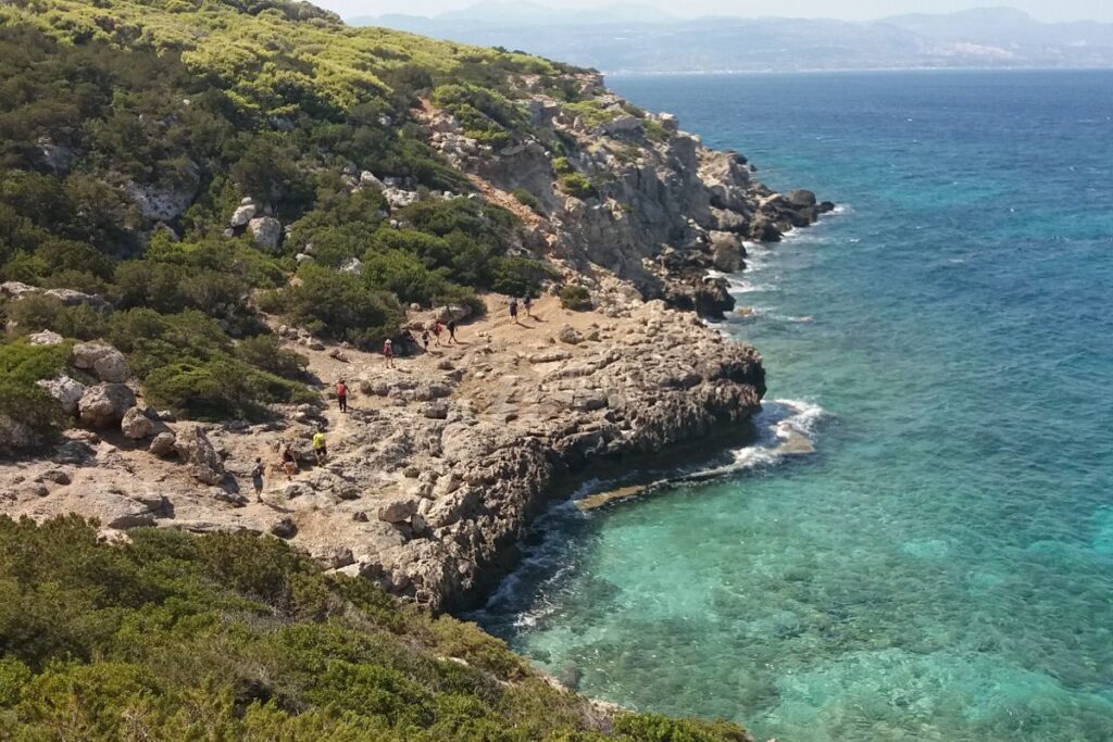 Hiking seaside Peloponnese Greece from a high spot