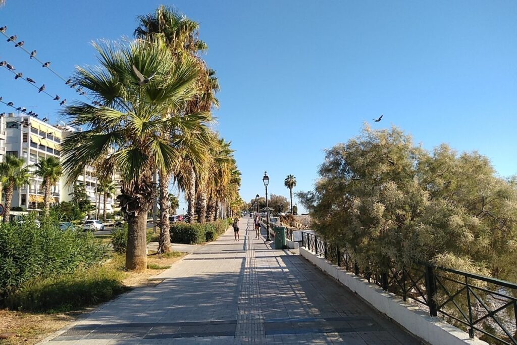 Athenian Riviera pedestrian with large trees