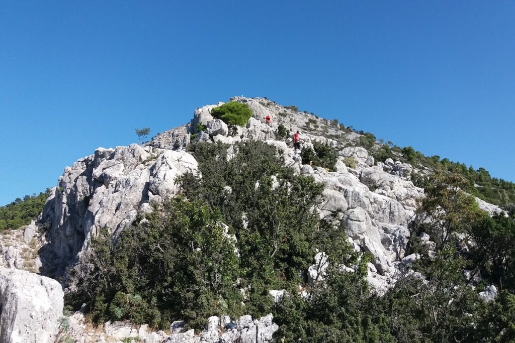 Parnitha Mt Kopsi difficult peak with hikers