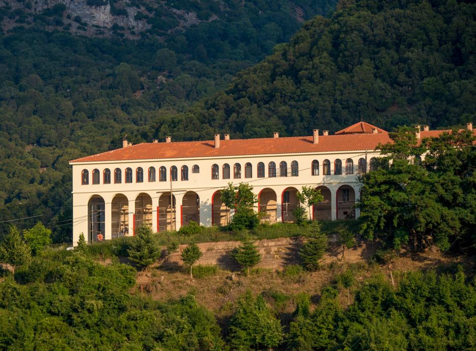 Large Monastery in a forest in  in Kalavrita mountain Greece