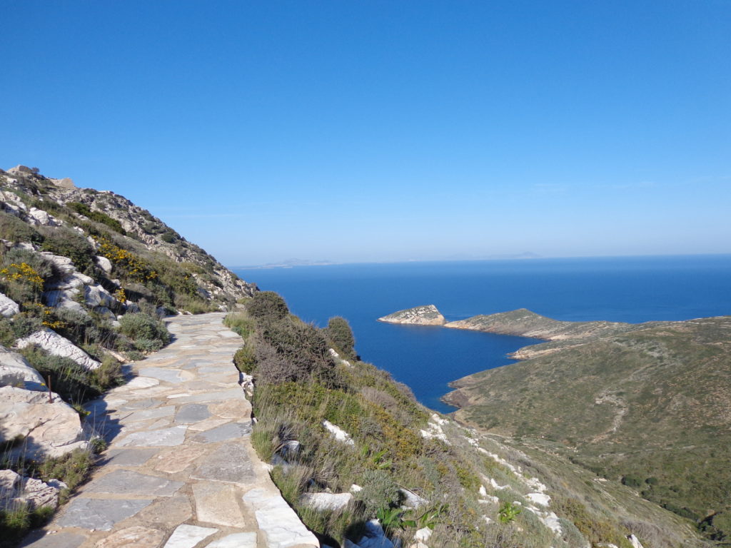 Hiking on a Greek island coastline