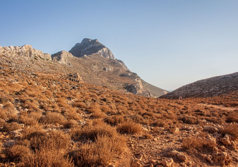 dry and steep mountain slope in Crete island