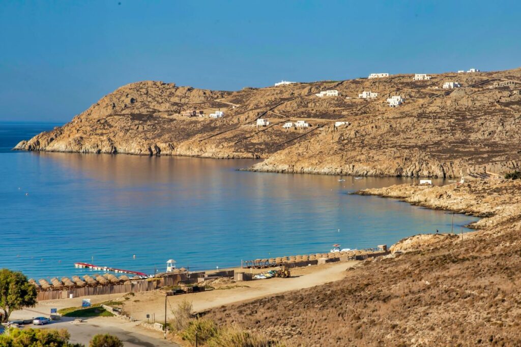 Mykonos island rugged beach