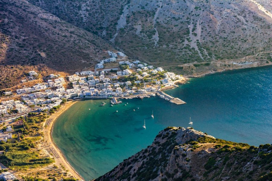 Hiking Cyclades Islands, Sifnos island overview.  Hiking Cyclades islands.