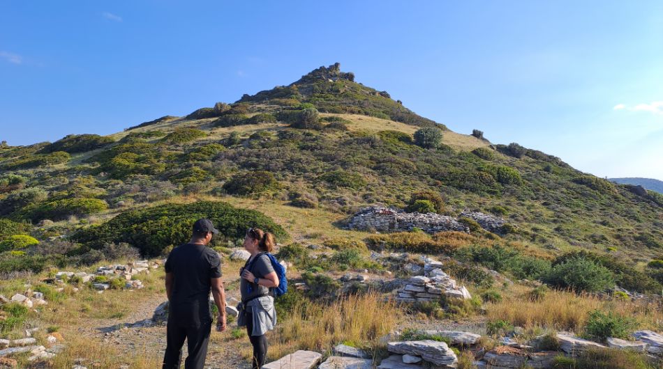 Two Hikers at Thorikos SIte.