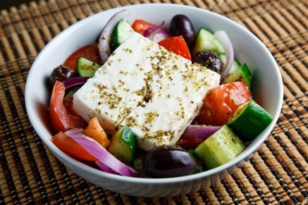 Greek Traditional Salad With Feta Cheese.