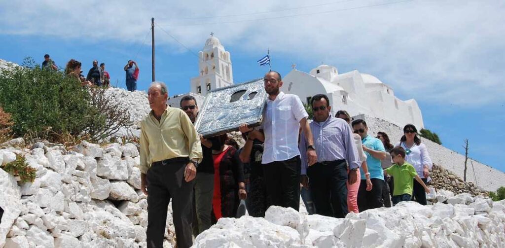 Panagia Icon Procession in Greece. 