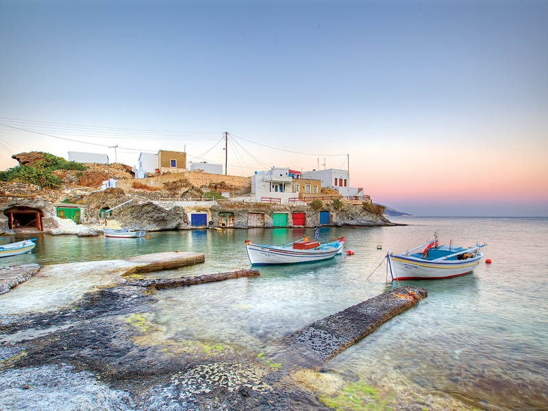 A Small Port of Kimolos you Can visit with Small Boats  in Milos Island.