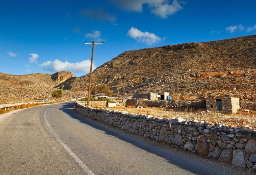 A typical road in island Greece.