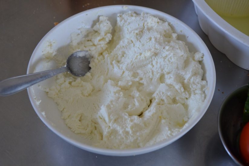 A dish with FOlegandros local creamy cheese