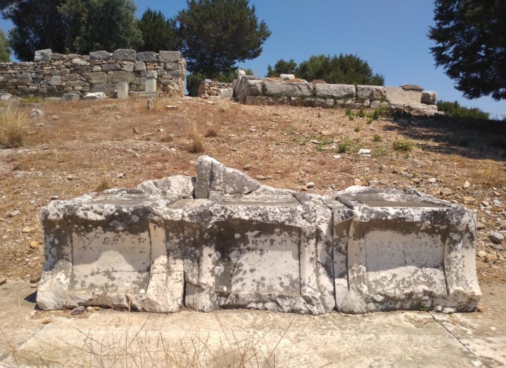 Seats from the Theatre in Ramnous Archaeological Site in Athens.
