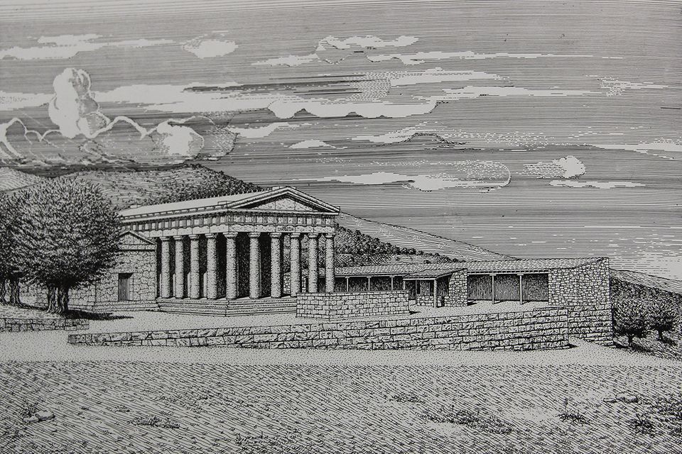 A recreation of Temple of Nemesis by Archaeologist in Ramnous Athens Greece.