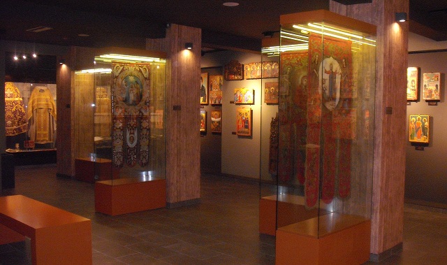 Icons in Byzantine Museum in Makrinitsa Pelion Greece.