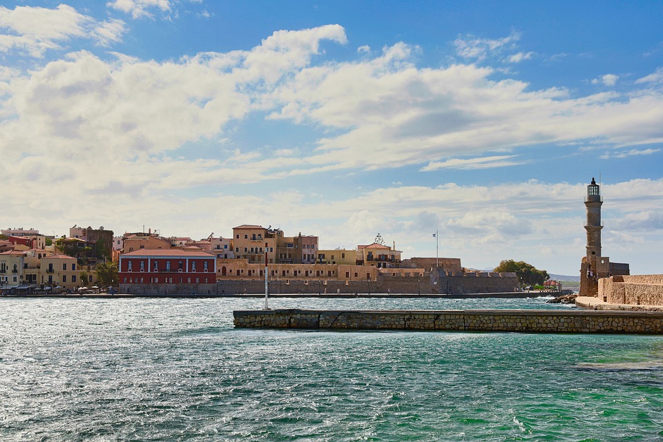 Firka Venetian Fortress and some buildings in Chania Crete Greece.