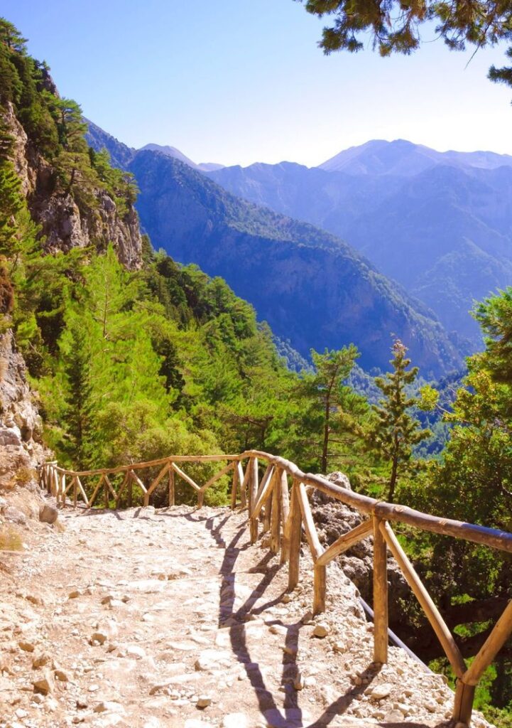 a narrow path in samaria_gorge chania crete