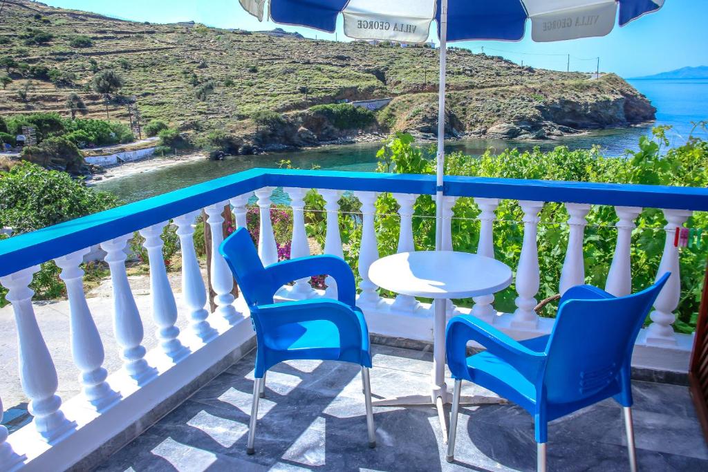 Hotel terrace on a Greek Island in summer