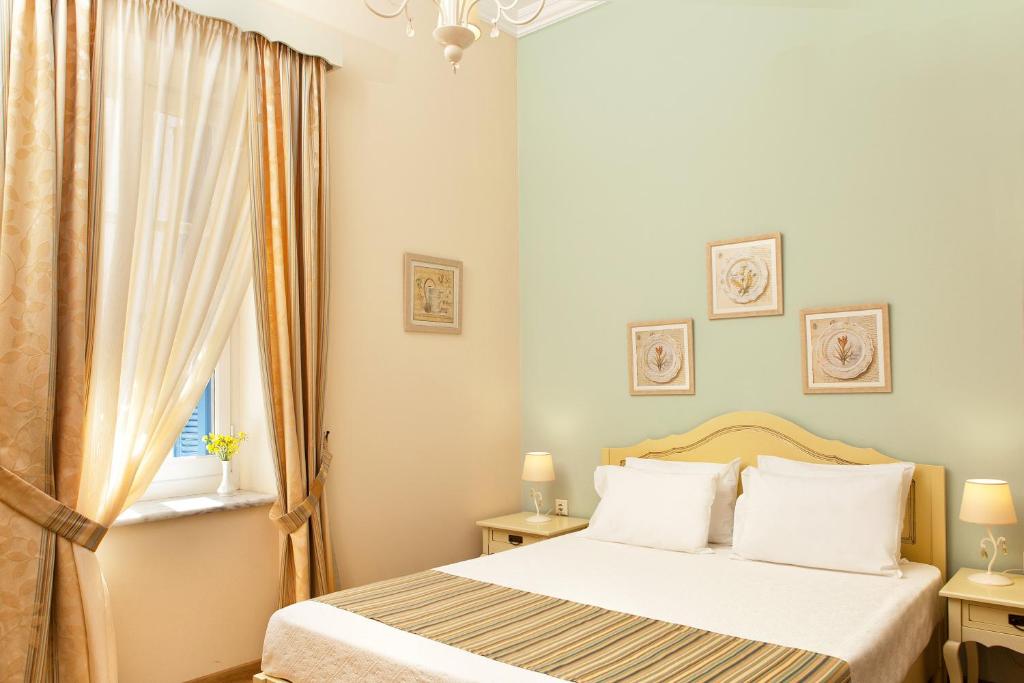 Hotel bedroom in a Greek Island in summer