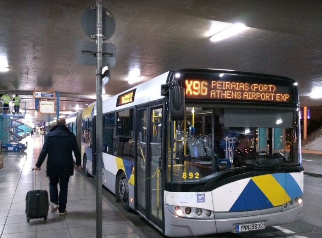 Bus X96 Peiraias Port to Athens Airport