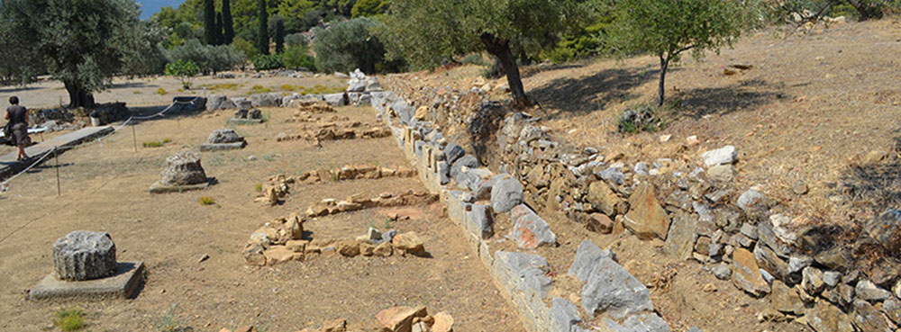 Poros Archaeological Site in Poros Island Greece.