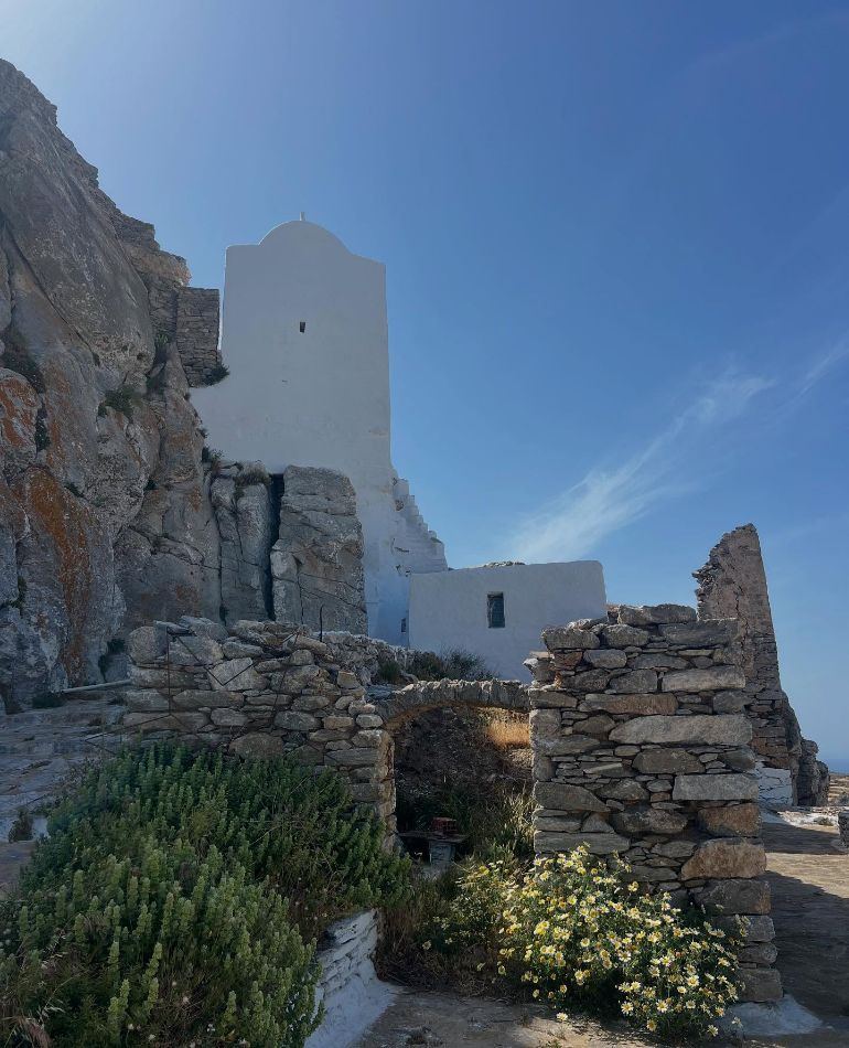 The ruins of Kastro in Chora Amorgos Greece.