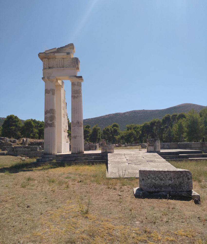 Temple of Asklepios in Theater of Epidaurus Peloponnese. 