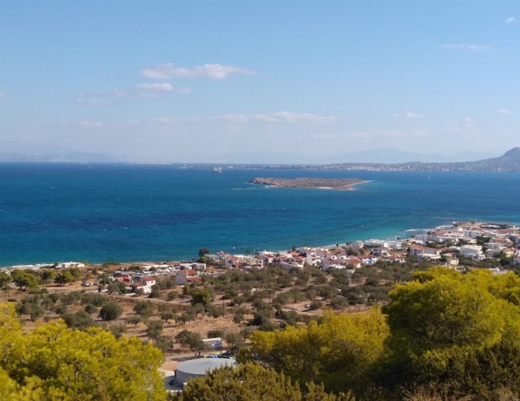 Agistri island: Skala village and sea