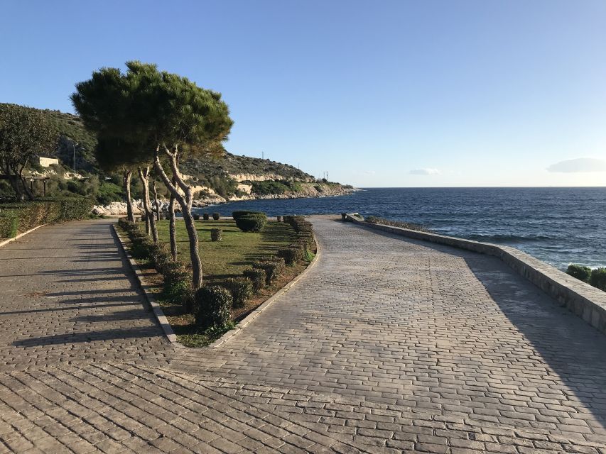 Vouliagmeni pedestriaan area by the coastline of Athens Riviera