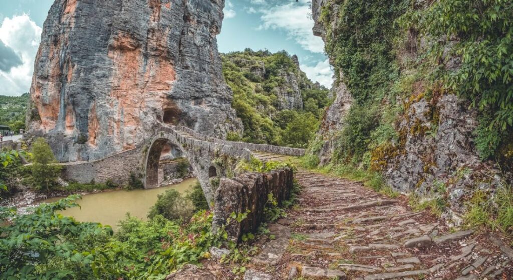 Greece in November.  Kokorou stone bridge in Zagori