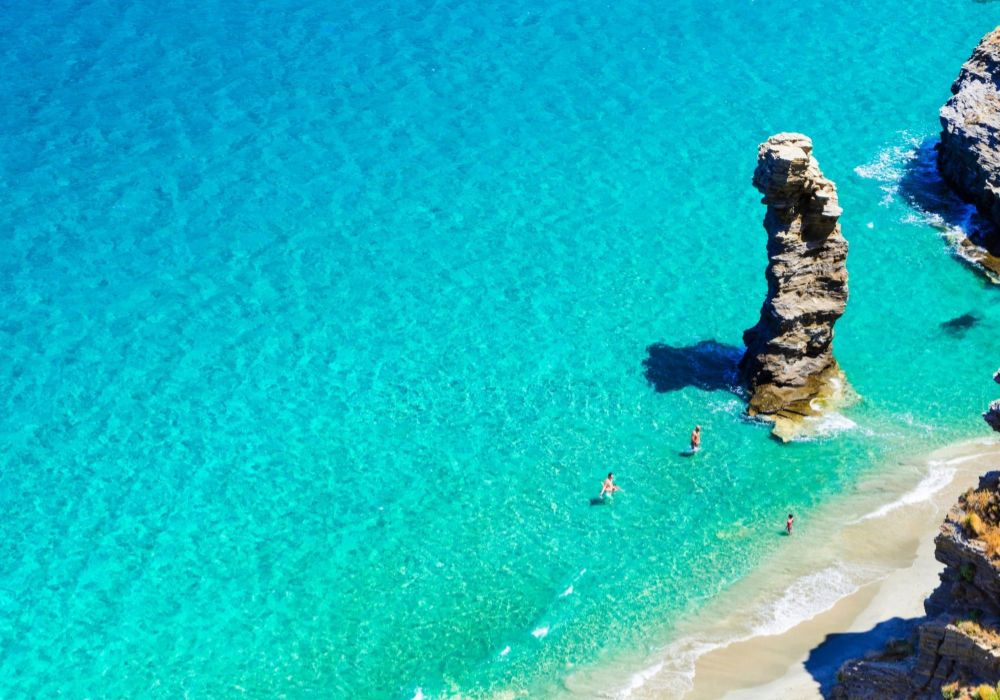 Tis Grias to Pidima (Meaning: old lady's jump) beach in Andros.