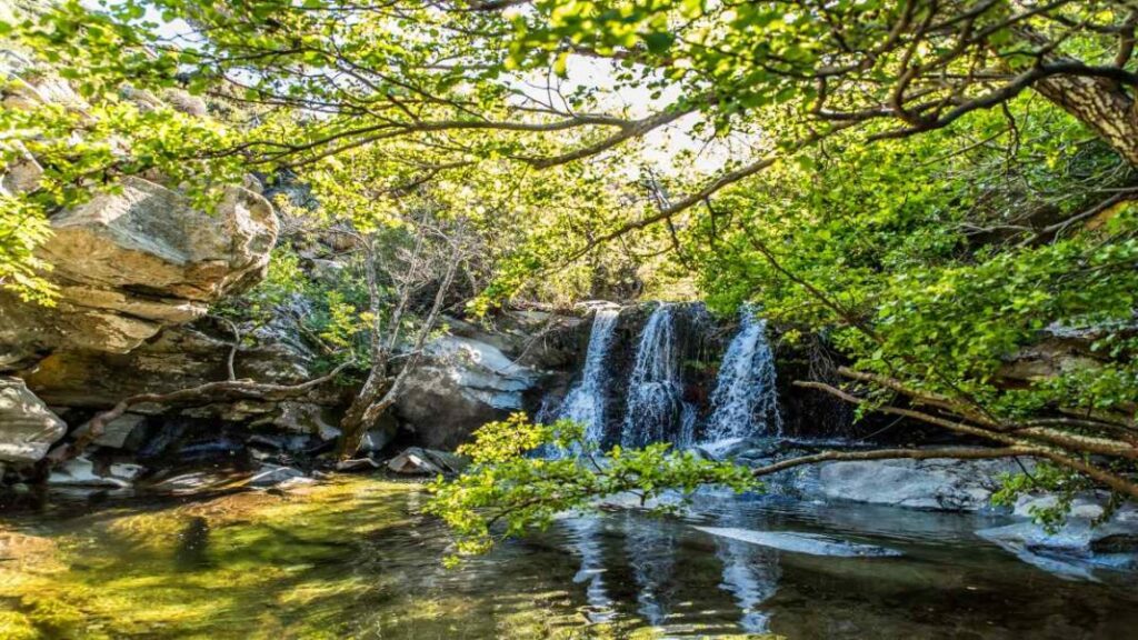 Pythara Waterfalls in Andros 