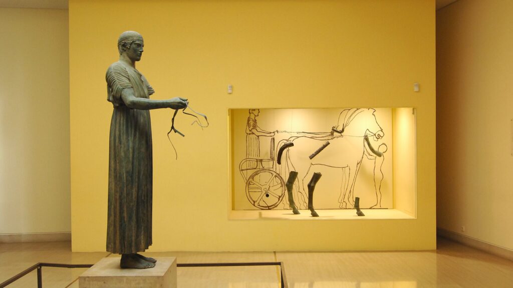 Best Places to Visit in Greece: Iniochos charioteer Delphi Oracle museum