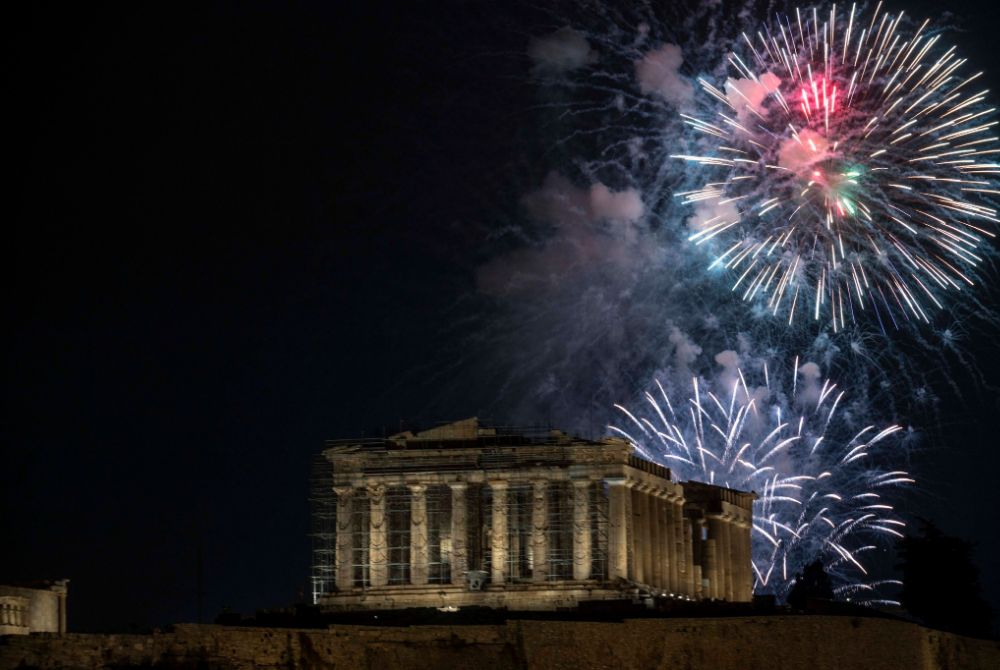 Actopolis of Athens 
 Celebrations for New Year's Eve with fireworks. 