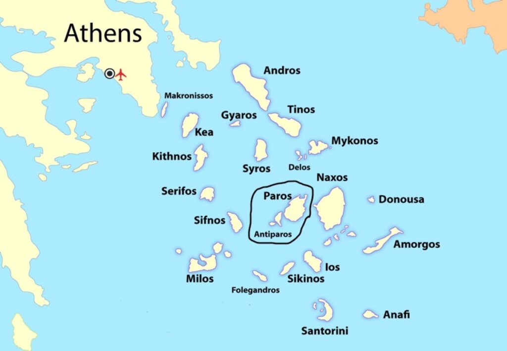 Paros Island Google map