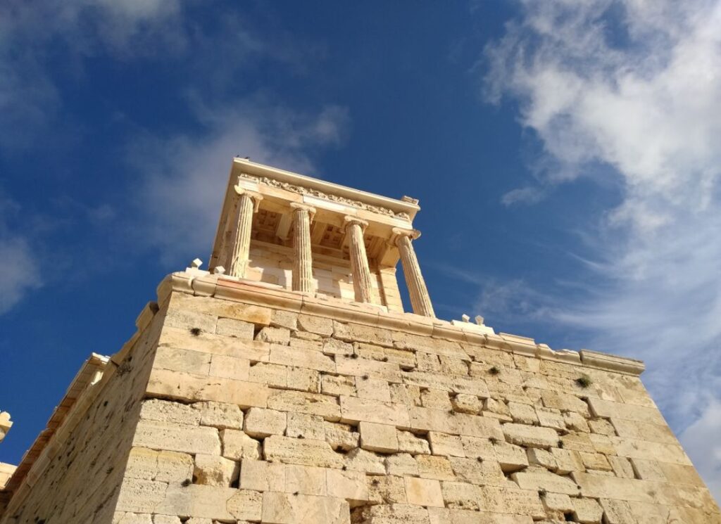 The Athena Nike Temple front side in Acropolis Athens