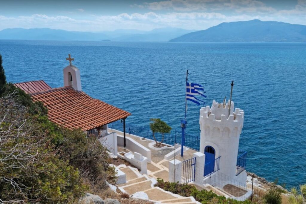  Agios Nikolaos Krasoktistos church  by the seaside of Nafplion Greece