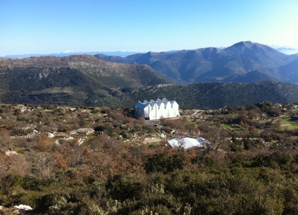 Epicurian Apollo Temple in the Peloponnese in Greece in November.