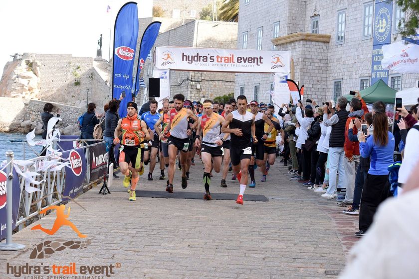 Best Things to Do in Hydra Greece: Hydra's trail event athletes running