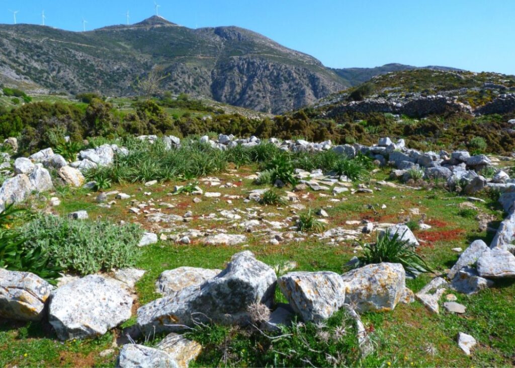 Greek Island hiking , Naxos island ancient spots on remote area