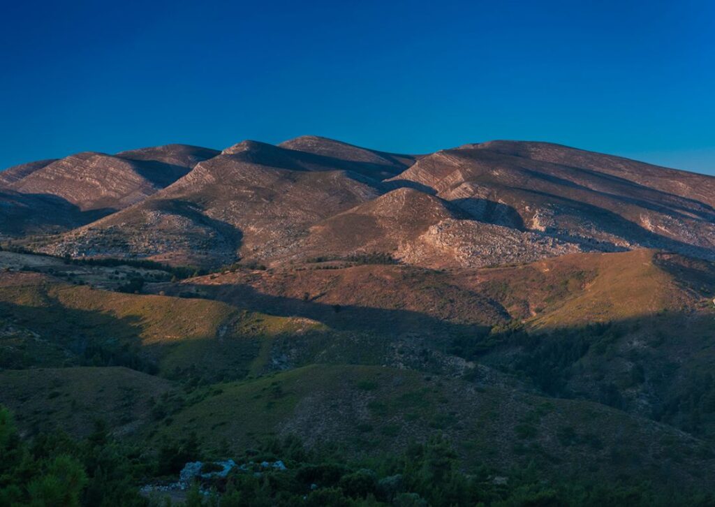 Mountain Atavyros in Rhodes Island.