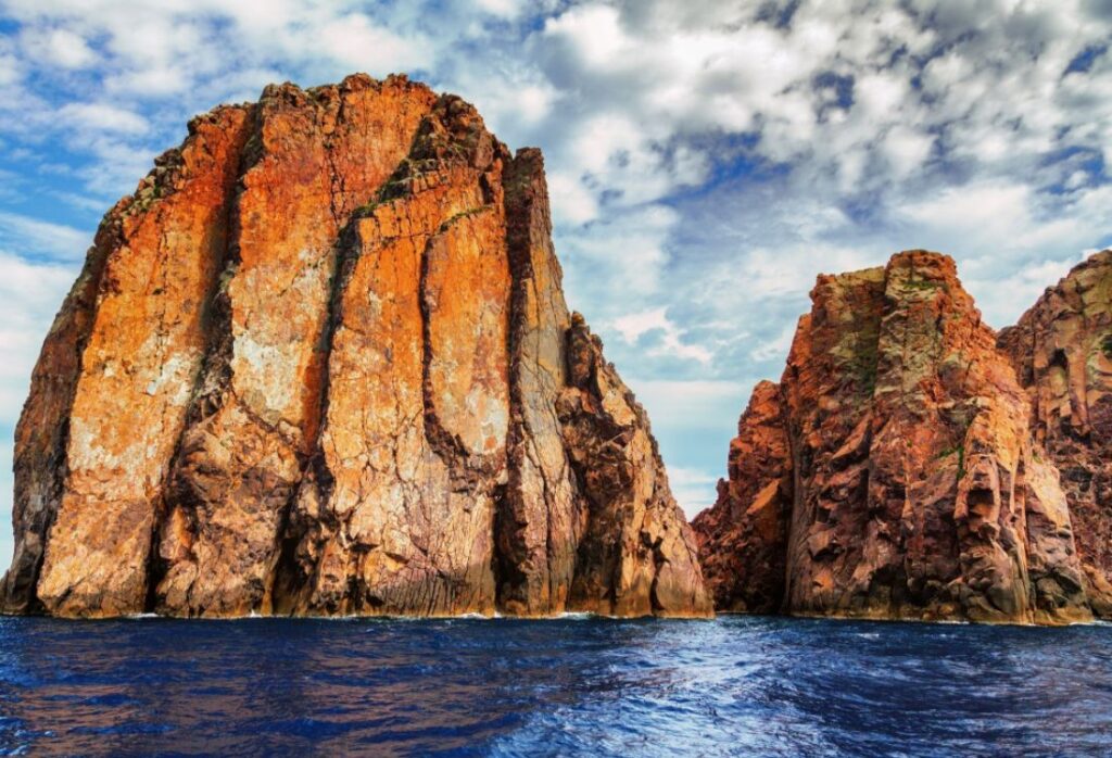 Lava Rock in the Sea at Glaronisia  in Milos Island.