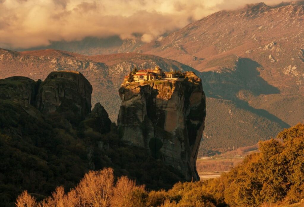 Monastery  Agia Triada taken from a drone.
