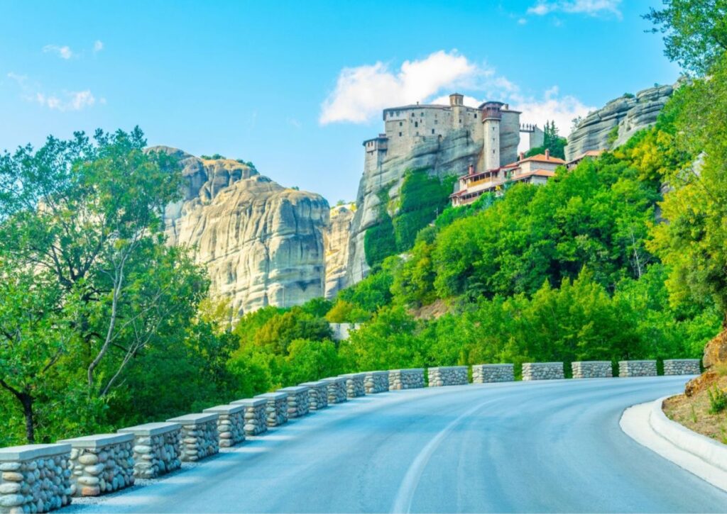 Main road from Kalambaka to Meteora Monasteries.