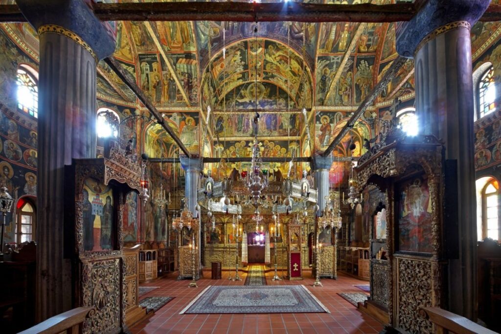 Inside of Catholicon in Meteora Monasteries.