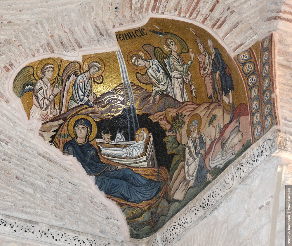 The Byzantine Daphni Monastery in Athens, mosaic
