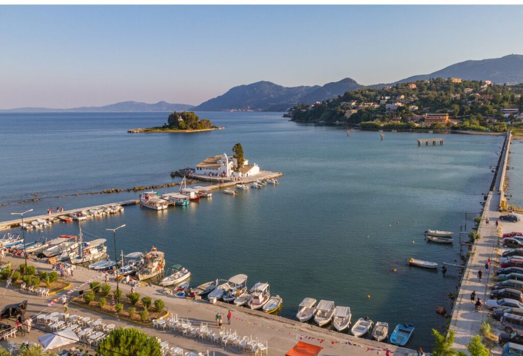 Famous Mouse Islet - Pontikonisi in Corfu ilsnad Greece. 