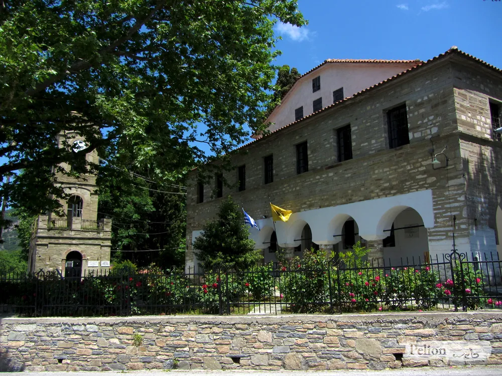 Agios Nikolaos Church and trees.