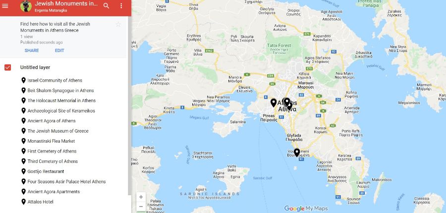 Unique Jewish Monuments to Visit in Athens, Google Map
