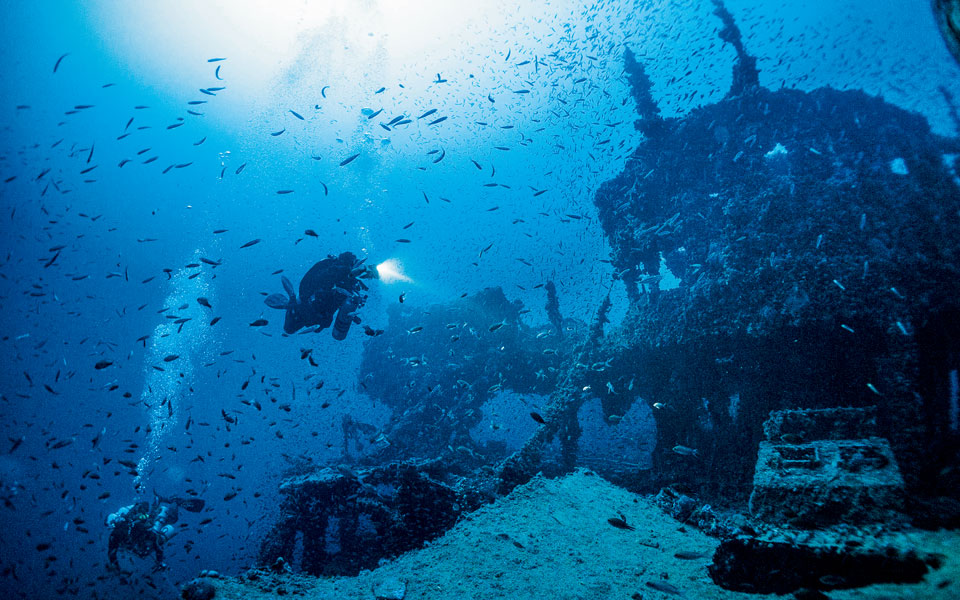 Greece in September Kea island shipwreck