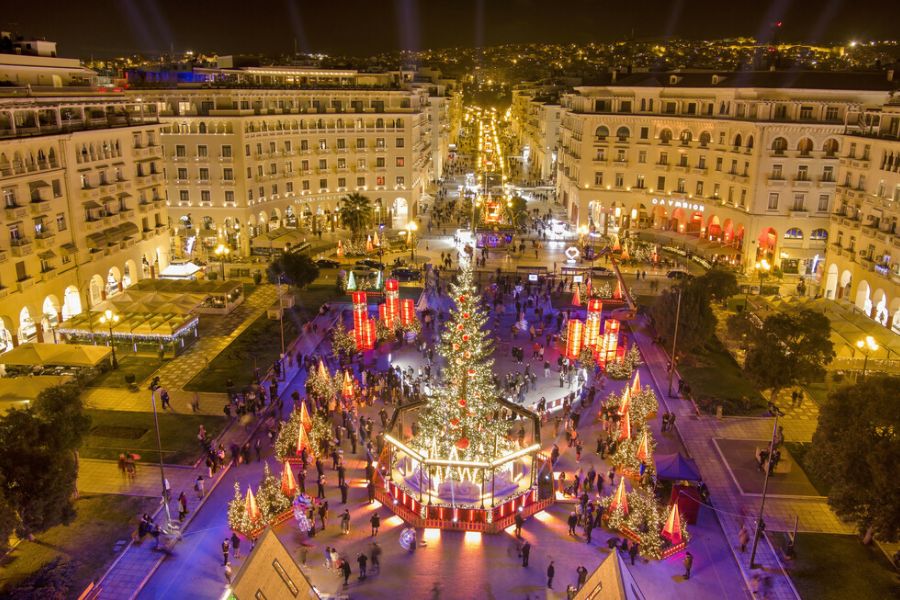 Greece in December, Thessaloniki Christmas decorations