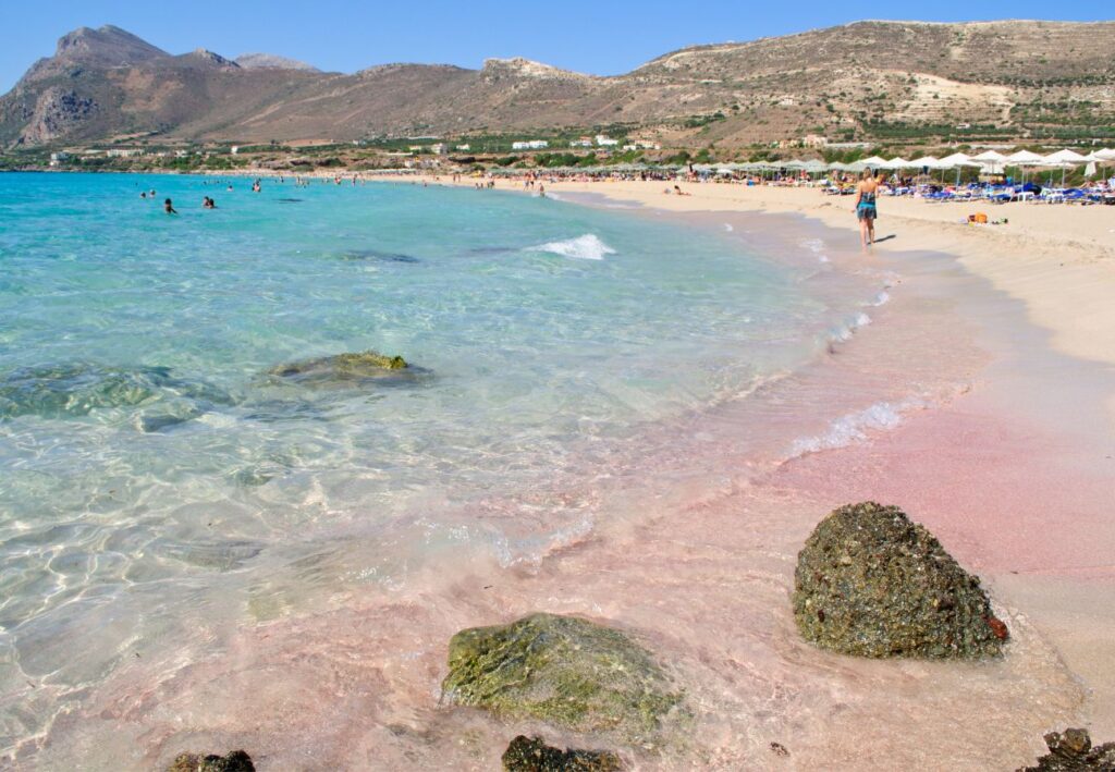 The turquoise beach of Falasarna in Chania Crete island in Greece.